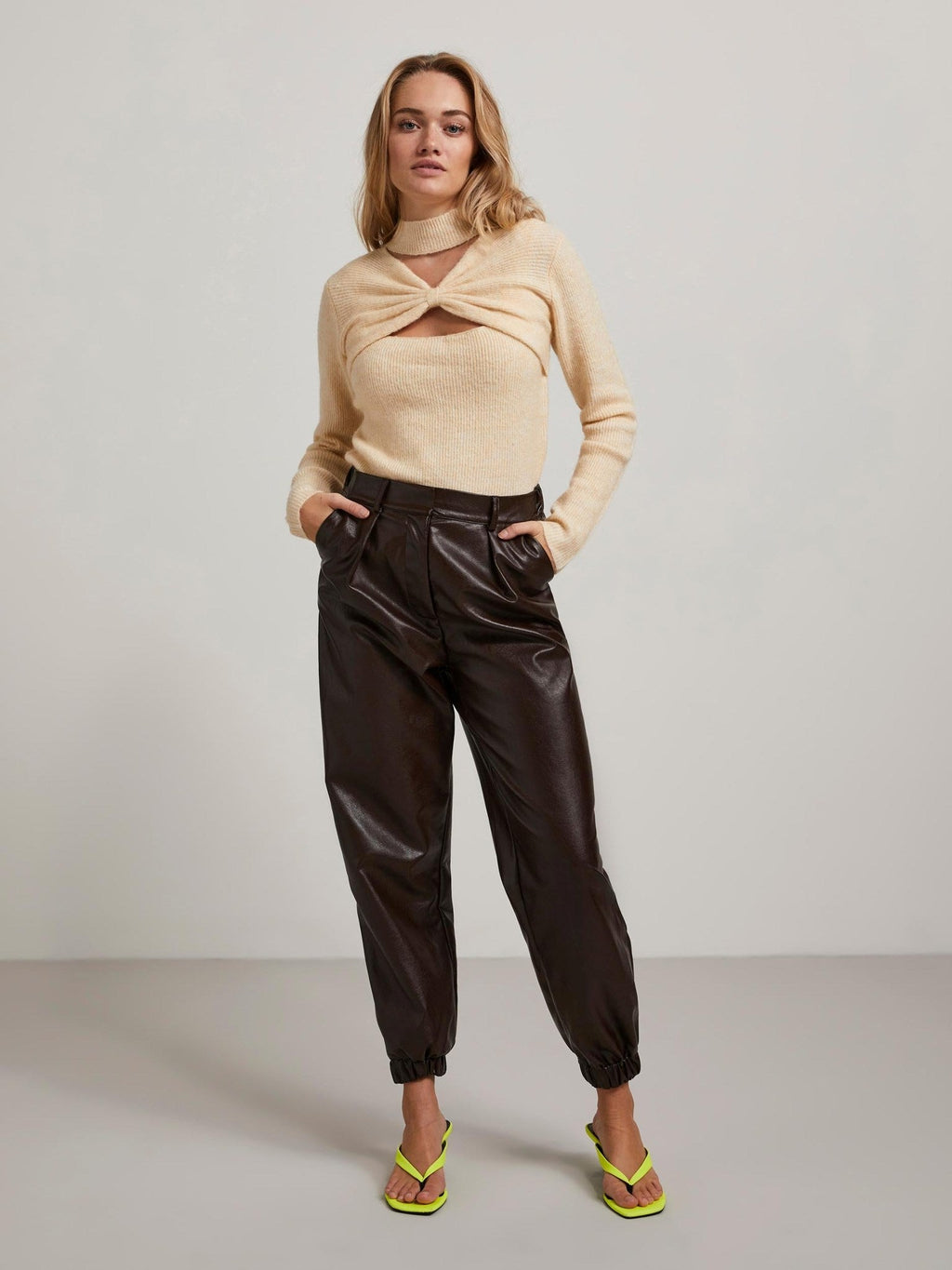 Pantalon de taille haute Nemma - Chocolate Plum