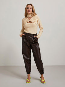 Pantalon de taille haute Nemma - Chocolate Plum