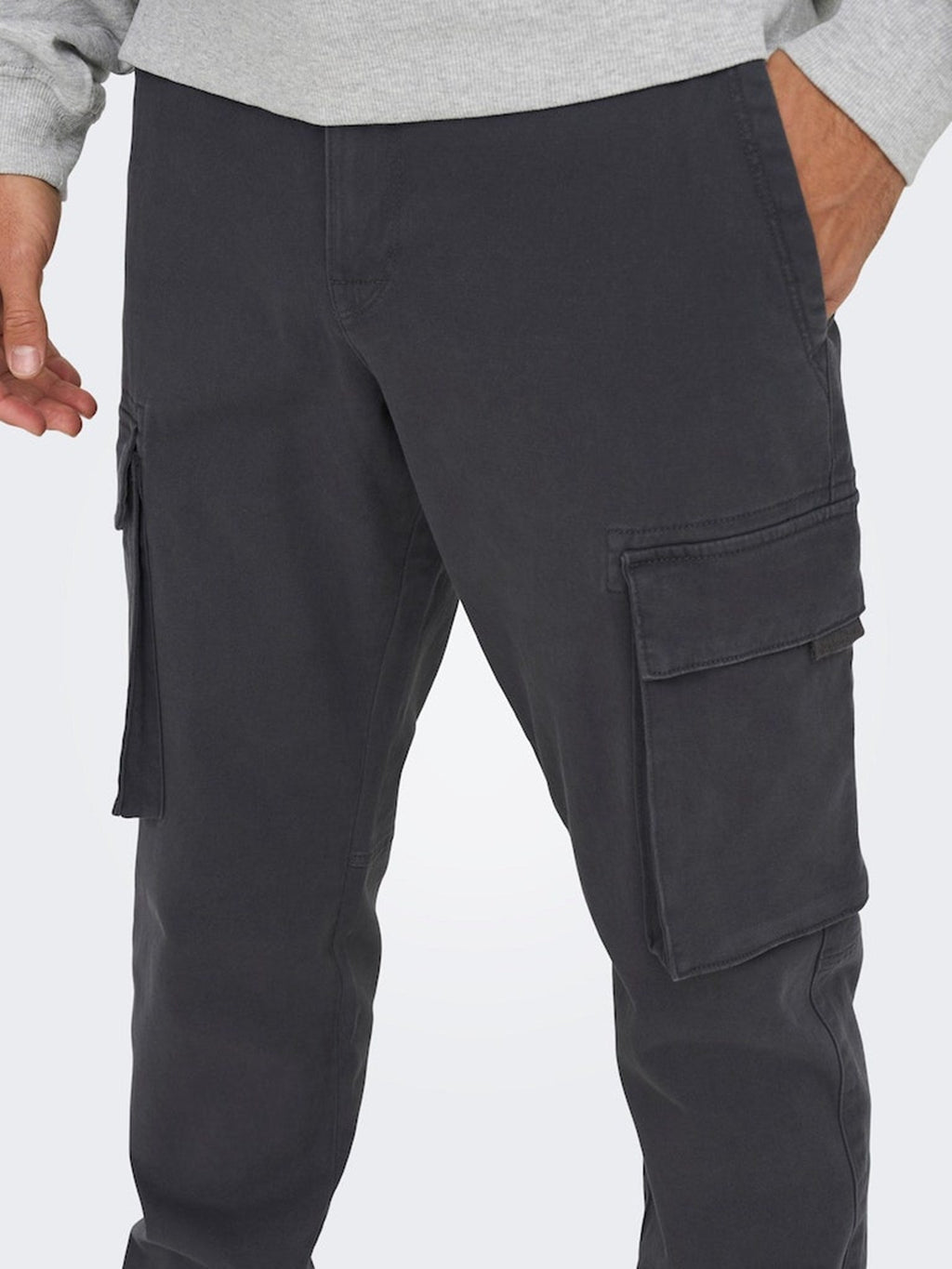 Next Cargo Pants - Grey Pinstripe