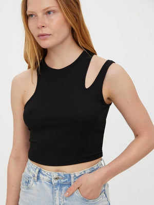 Ofelia Neia Tank Crop Top - Black - TeeShoppen Group™ - T-shirt - Vero Moda