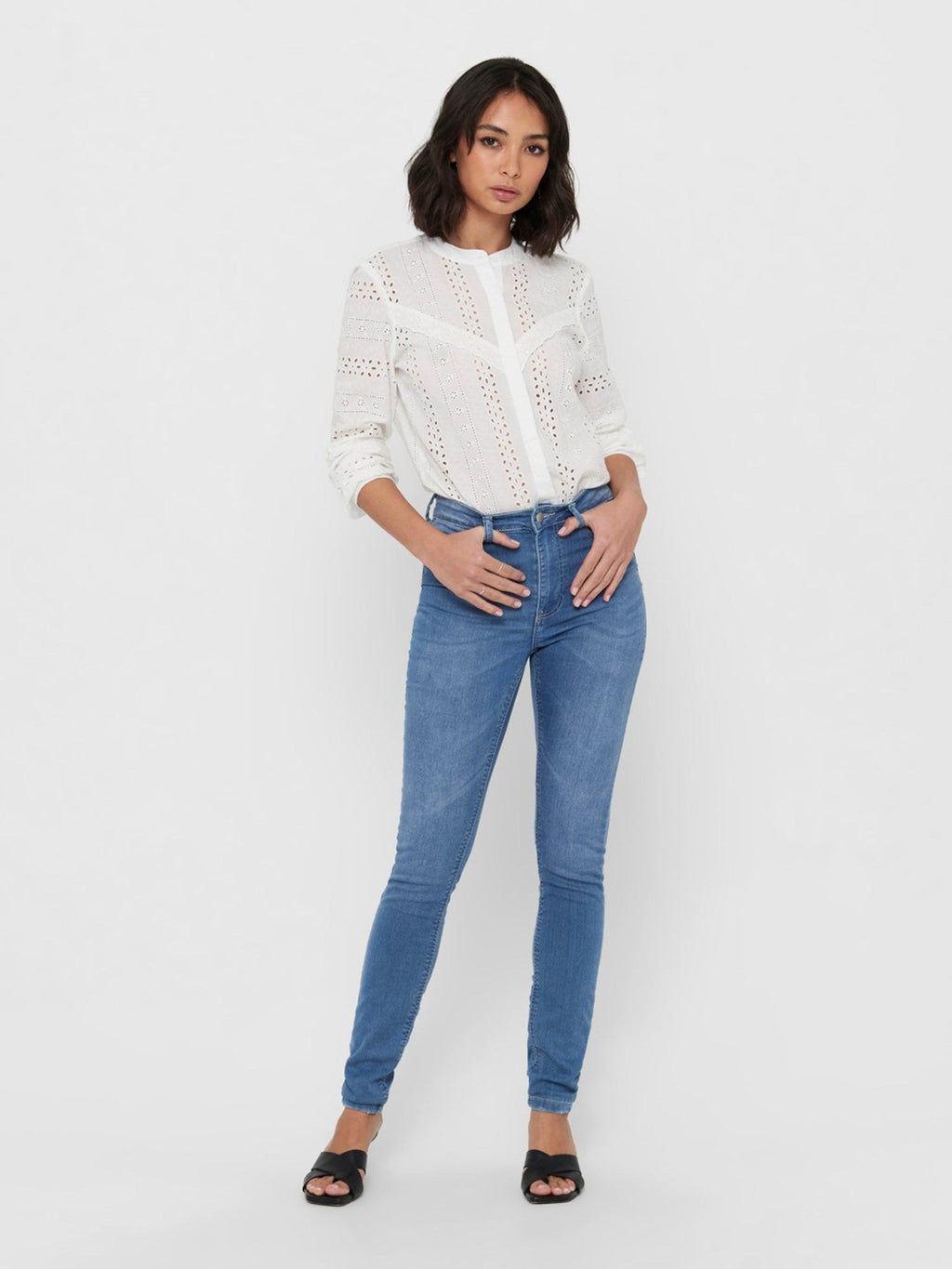 Jeans de performance - bleu clair (taille haute)