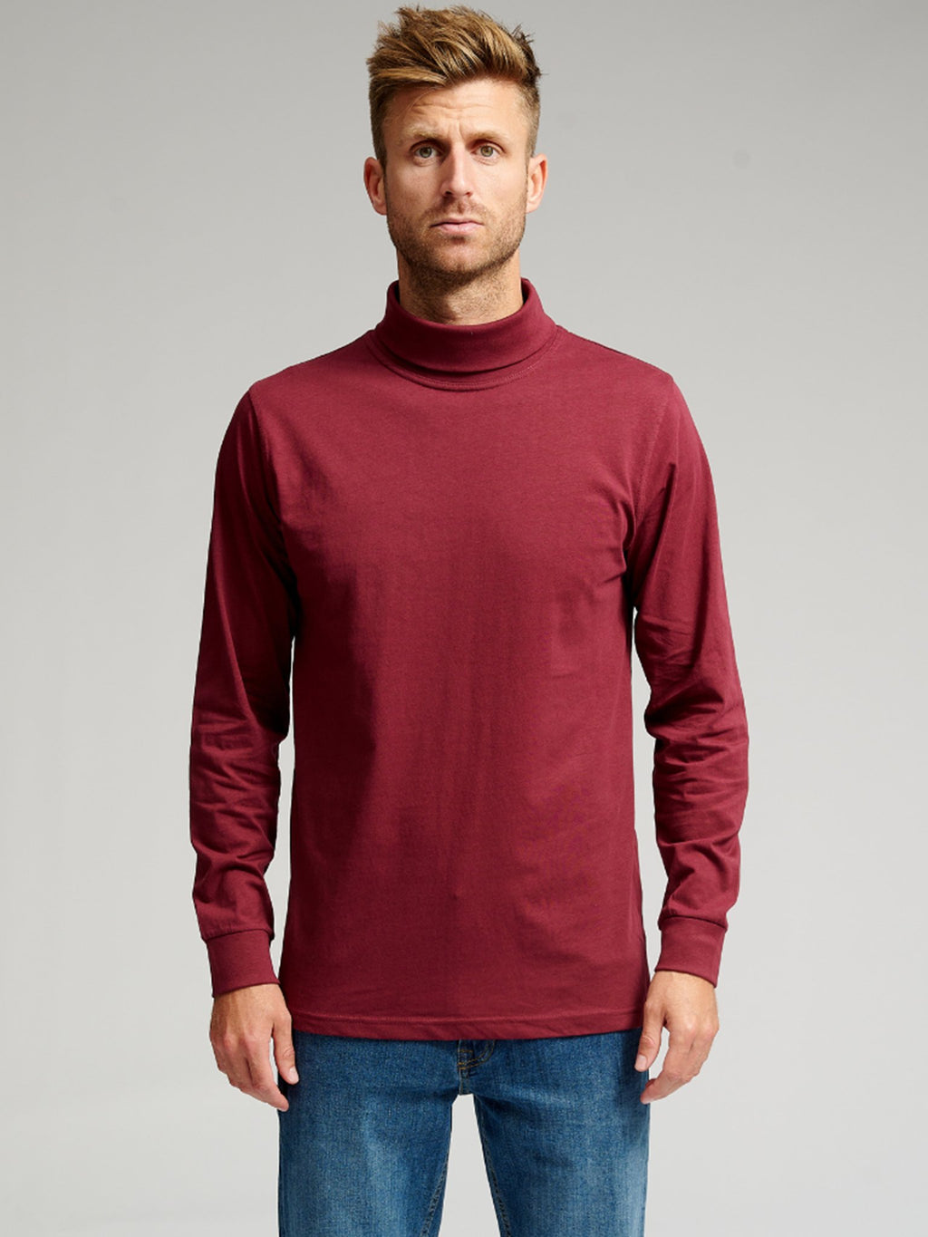 Roll collar sweater - Burgundy Red