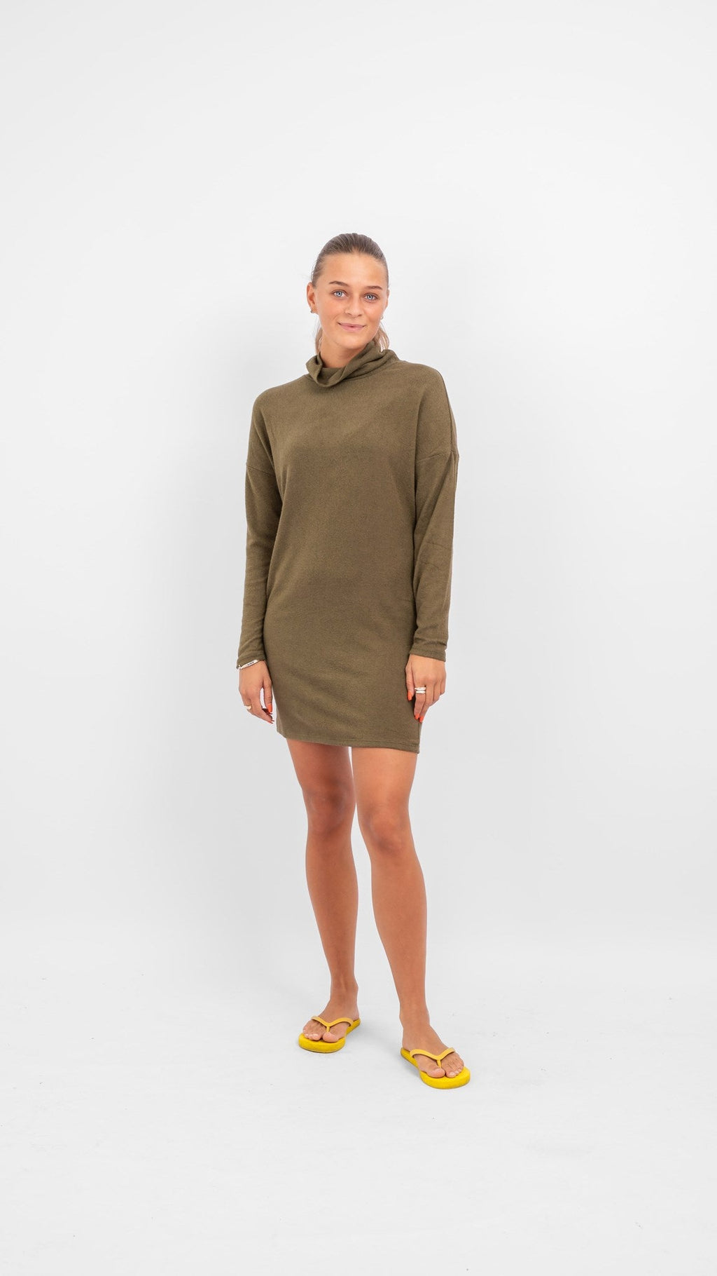 Robe en tricot Sara - vert foncé