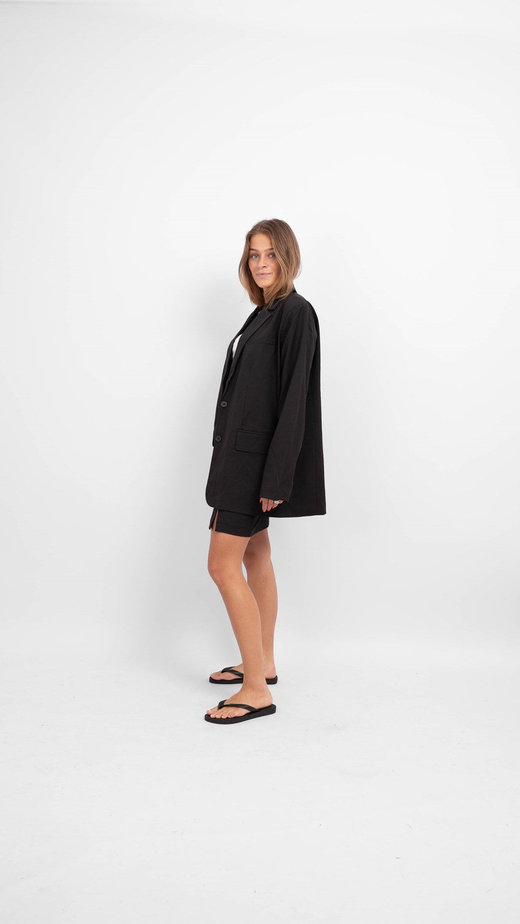 Size Oversized Blazer - Black