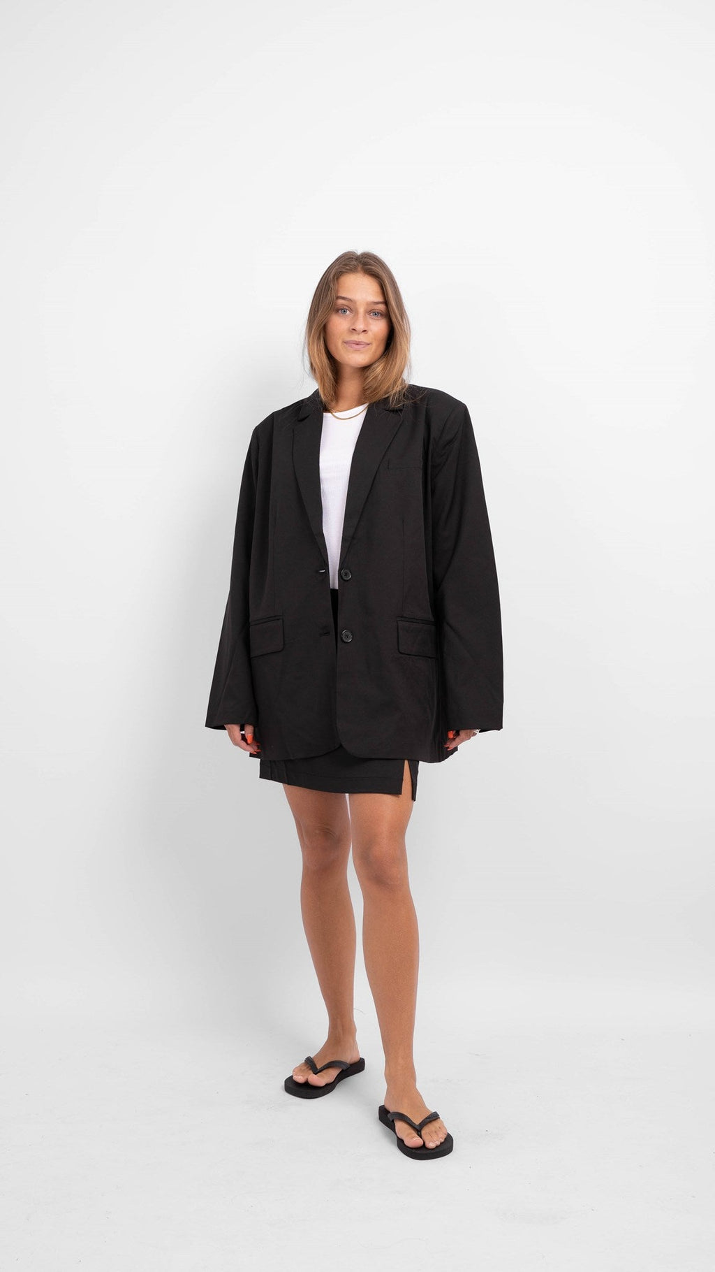 Blazer surdimensionné de taille - noir