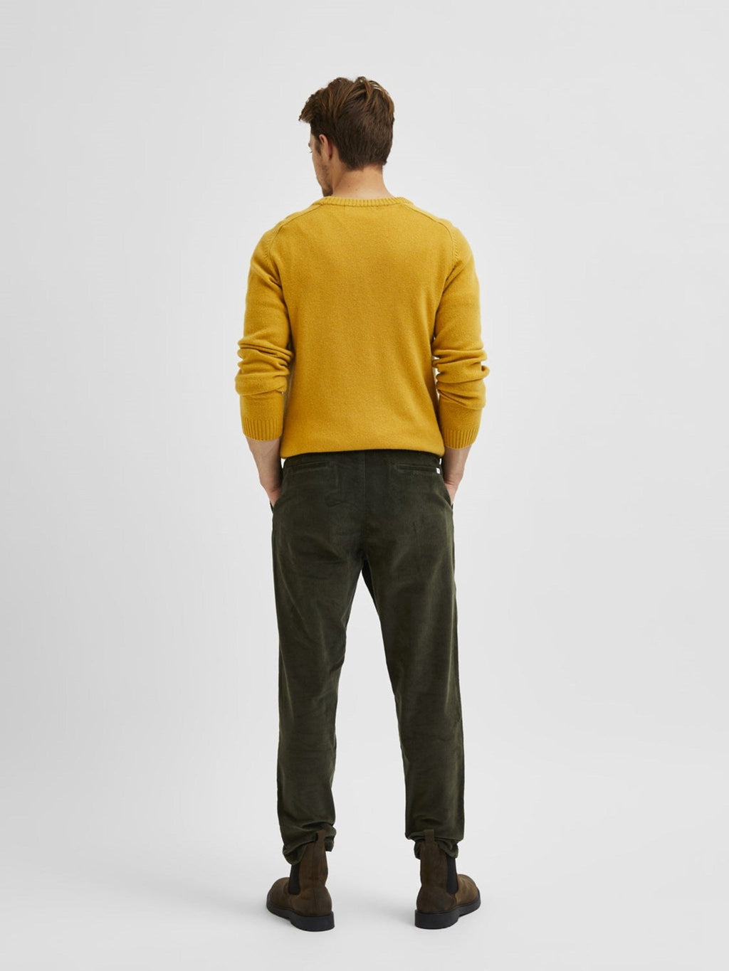 Slimtape-Repton Cord Pants - Forest Night