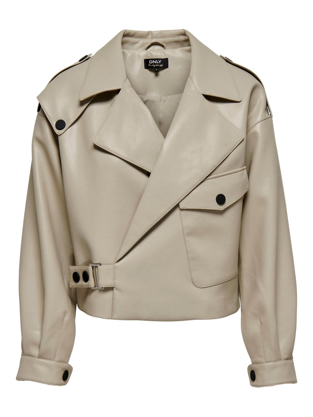 Smokey Faux Leather Jacket - Crockery