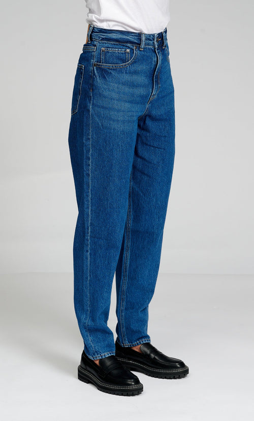 The Original Performance Mom Jeans - Medium Blue Denim - TeeShoppen Group™ - Jeans - TeeShoppen