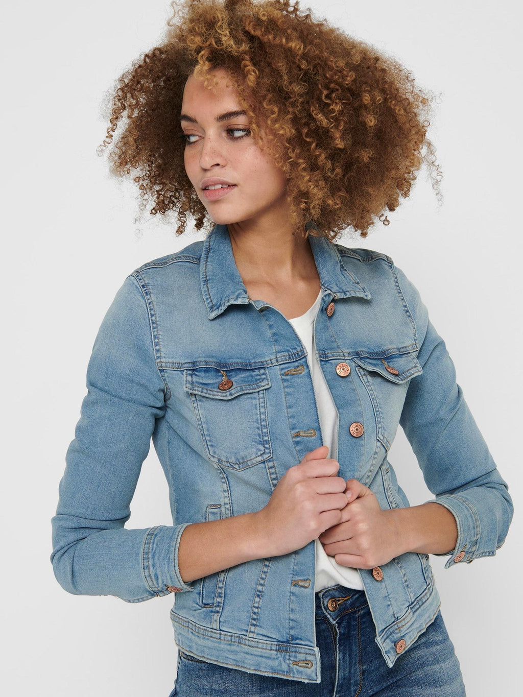 Tia Denim Veste - Denim bleu clair