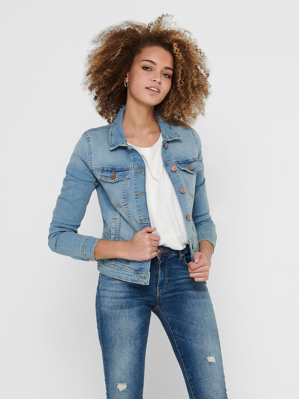 Tia Denim Veste - Denim bleu clair