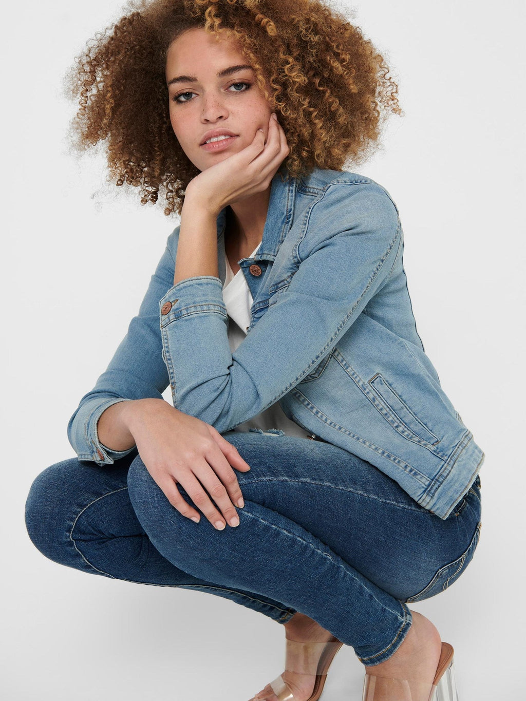 Tia Denim Veste - Denim bleu clair