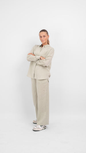 Tokyo Linen Pants - Desert Sage - TeeShoppen Group™ - Pants - ONLY