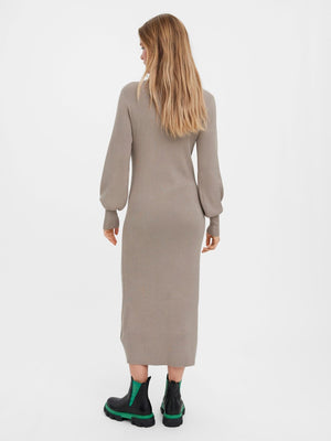 Valor O-Neck knit dress - Roasted Cashew - TeeShoppen Group™ - Dress - Vero Moda