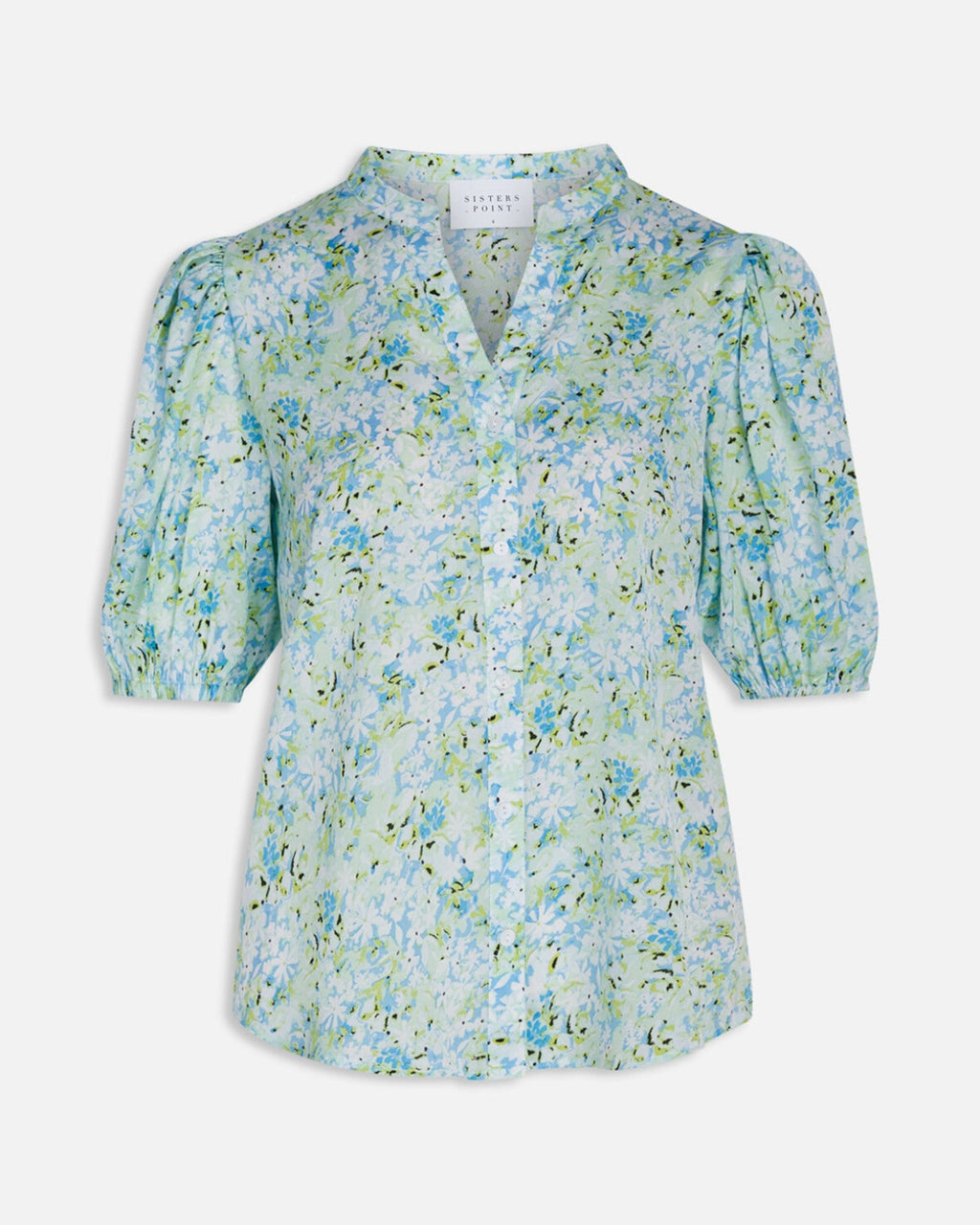 Varia Blouse - Fleur bleue / vert