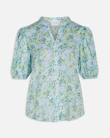 Varia Blouse - Fleur bleue / vert