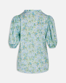 Varia Blouse - Fleur bleue / vert