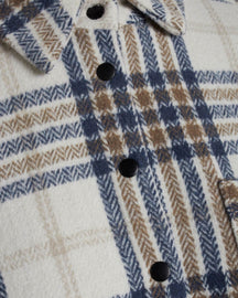 Veste en velours - Crème / Blue-Checkered